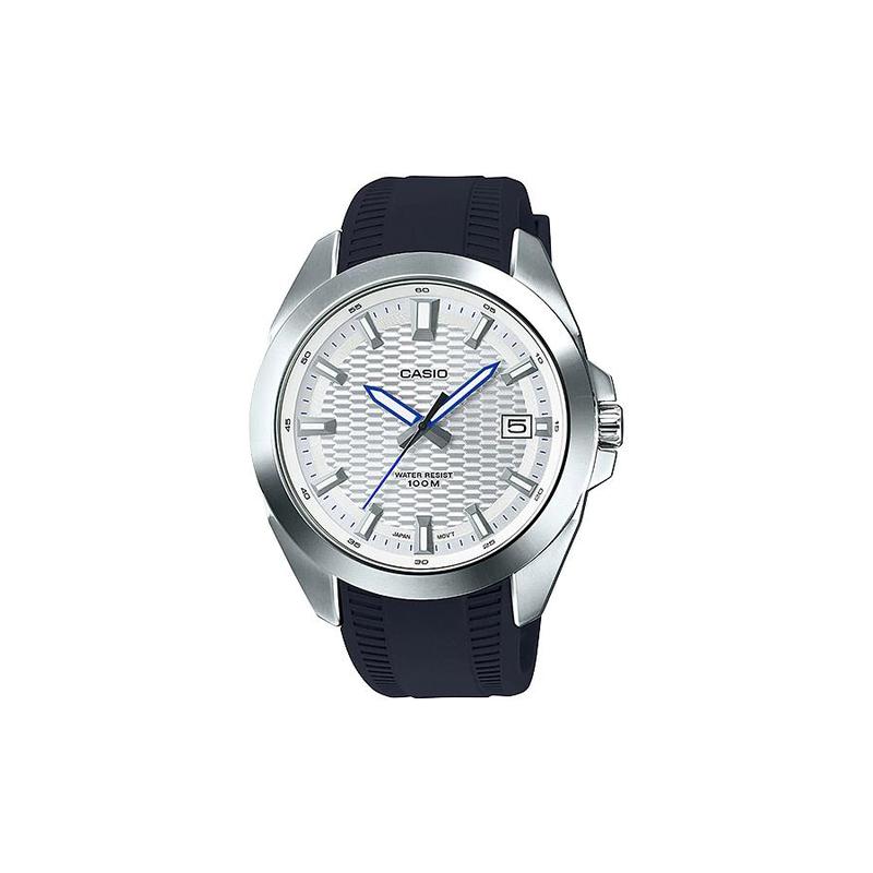 Casio СТАНДАРТная серия 100 метров водозащита кварцевый механизм ремешок из смолы японские и корейские часы 51,5 мм 47,2 мм 10,1 мм мужские часы серебристые MTP-E400-7AV