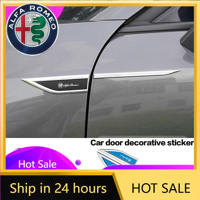 Car Stickers For Alfa Romeo 3D Metal Car Leaf Board Side Sticker Auto door Label Body Decorative Blade Decals For Alfa Romeo 4C