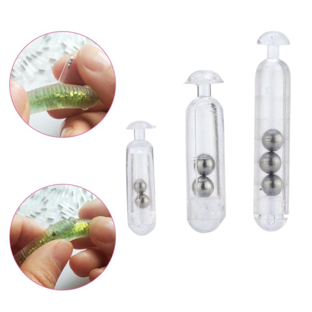Transparent Fishing Lure Insert Tube with Metal Ball Lure Insert Fishing Rattles Fly Tie Tying