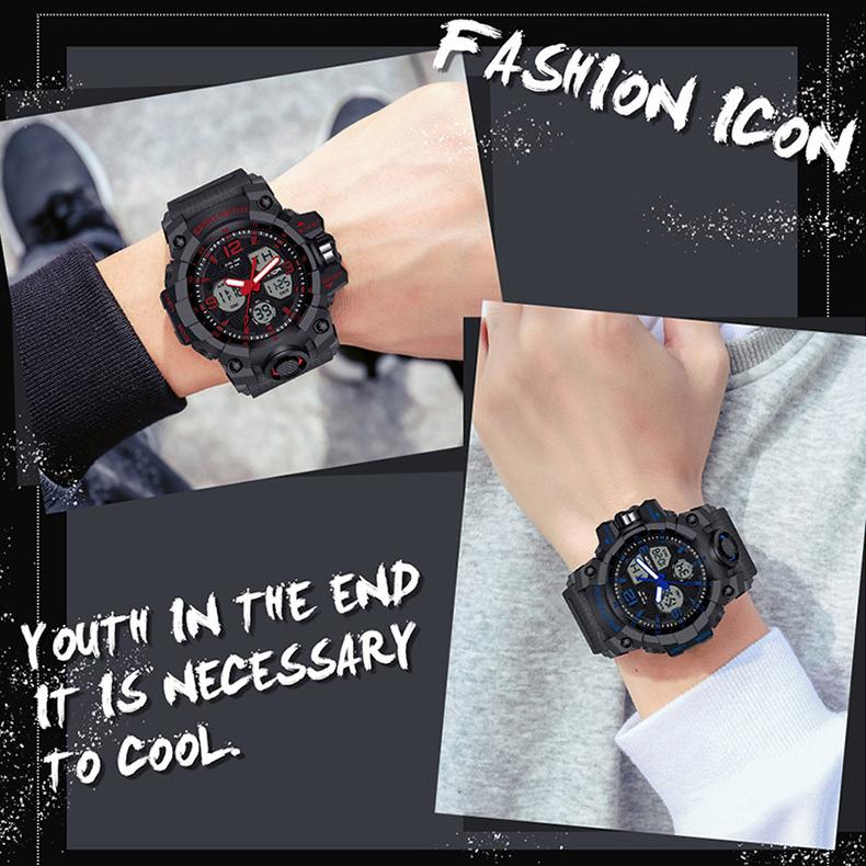 SANDA многофункциональные модные трендовые противоударные водонепроницаемые светящиеся электронные часы для занятий спортом на открытом воздухе для мальчиков и девочек