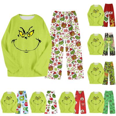 Комплект из двух предметов для взрослых, топ с круглым вырезом и длинными рукавами, эластичные брюки, пижамный комплект, костюм для отдыха