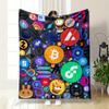 The Image Displays a Dense, Colorful Collage of Cryptocurrency Logos. for All Seasons Blanket Lunch Break Throw Gift