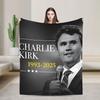 Charlie Kirk And Juses Throw Blanket Soft Cozy Graphic Blanket  For Living Room Travel Office Flannel Bedspread Bed Cover
