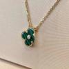 V Gold Four-Leaf Clover Necklace: 18K Gold-Plated, White Mother-of-Pearl & Rose Gold Pendant, Elegant Women's Accessory.