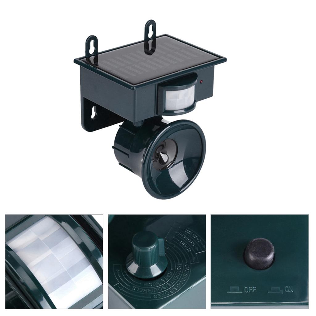 Солнечный PIR датчик движения Ультразвуковой отпугиватель вредителей Птиц Собак Кошек Лис Мышей Охотник