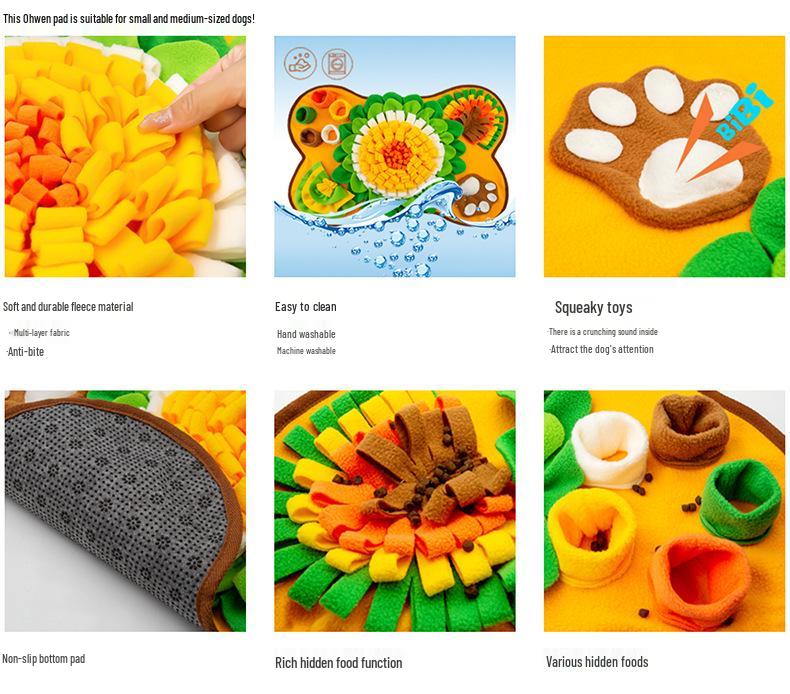 Pet Snuffle Mat: Fun, Interactive, Anti-Choke Toy for Cats & Dogs - Relieves Boredom with Hide and Seek Feeding Design