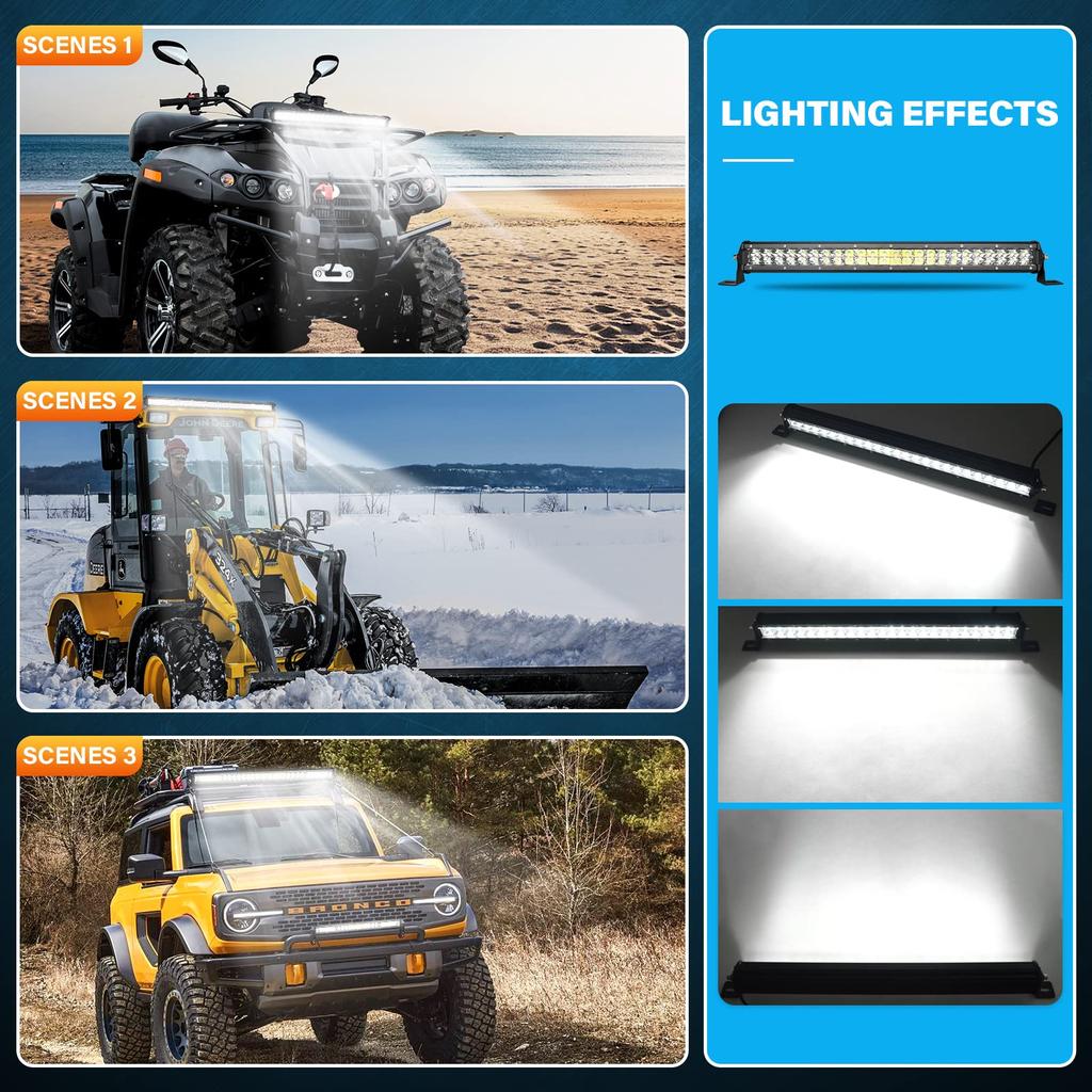 Willpower 20-дюймовая тонкая светодиодная панель мощностью 144 Вт, 12 В, 24 В, светодиодный рабочий светильник с узким углом обзора, водонепроницаемый, IP67, высокая яркость, 6000 К, белый цвет