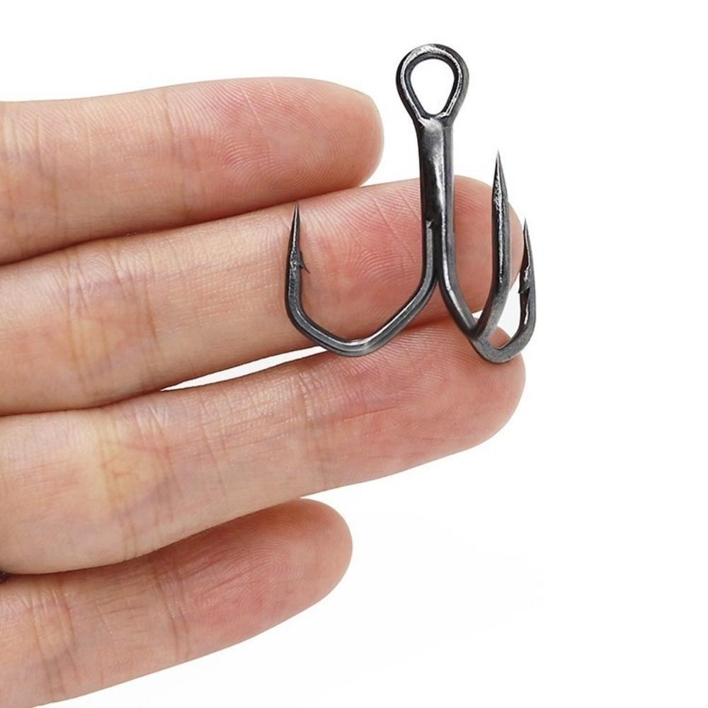 10pcs Black Color Treble Hook High Strength Bass Hooks 2026 Fishing Lure Hooks Bass Fishing