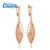 LSOOYH серьги-клипсы цвета розового золота, модные серьги для женщин, полые длинные серьги-капли в форме бабочки, ювелирные изделия