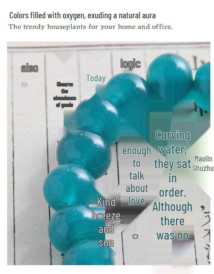 Браслет из ретро-стеклянных бусин Будды Zibo Boshan - Озерно-зеленый, ручная работа