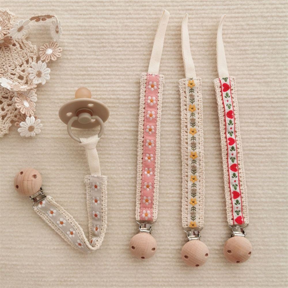 Wooden Clip Soother Holder Ethnic Style Nipple Holder Clips Cute Baby Cloth Pacifier Chain  Baby