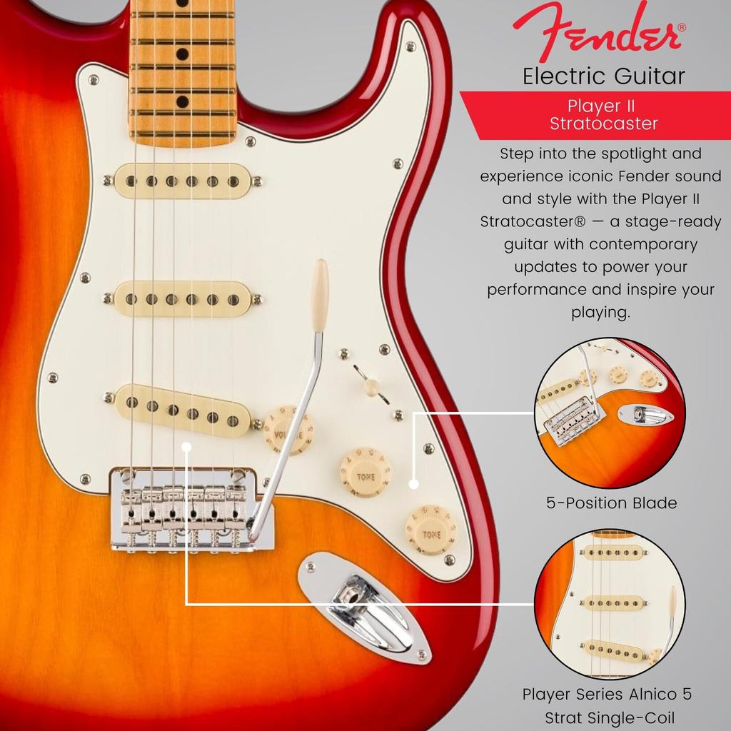 II Stratocaster Maple Fingerboard Aged Cherry Burst Chambered Ash Fender Fender/Player