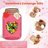 25/50Pcs Valentines Day Cards Clear Sealed Bags Heart Window Valentine Exchange Cards Kraft Paper Candy Packaging Bags