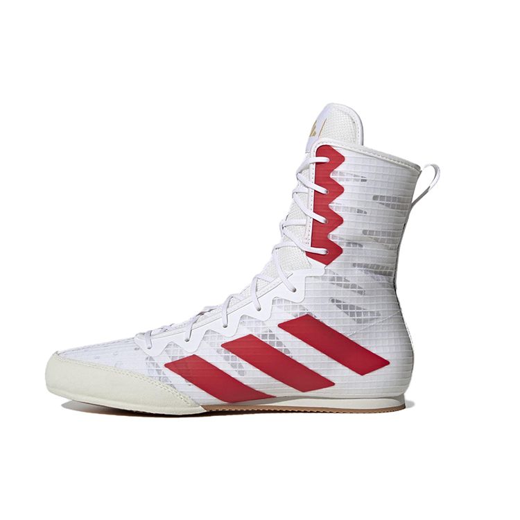 Adidas Box Hog 4 Non-Slip High-Top Boxing Shoes Unisex Shoes White Red HP9613