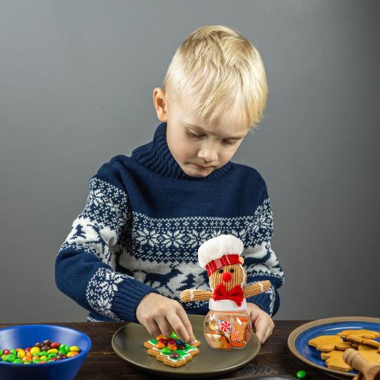 Пластиковые банки для конфет в виде пряников, симпатичные рождественские конфеты в коробке, многоразовые праздничные