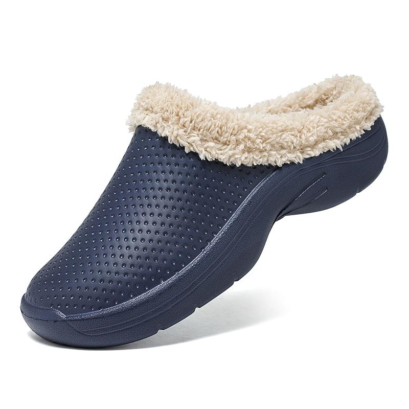 Зимние теплые домашние тапочки на меху, женская хлопковая обувь, мужские плюшевые тапочки на толстой платформе, нескользящие домашние мягкие шлепанцы из ЭВА