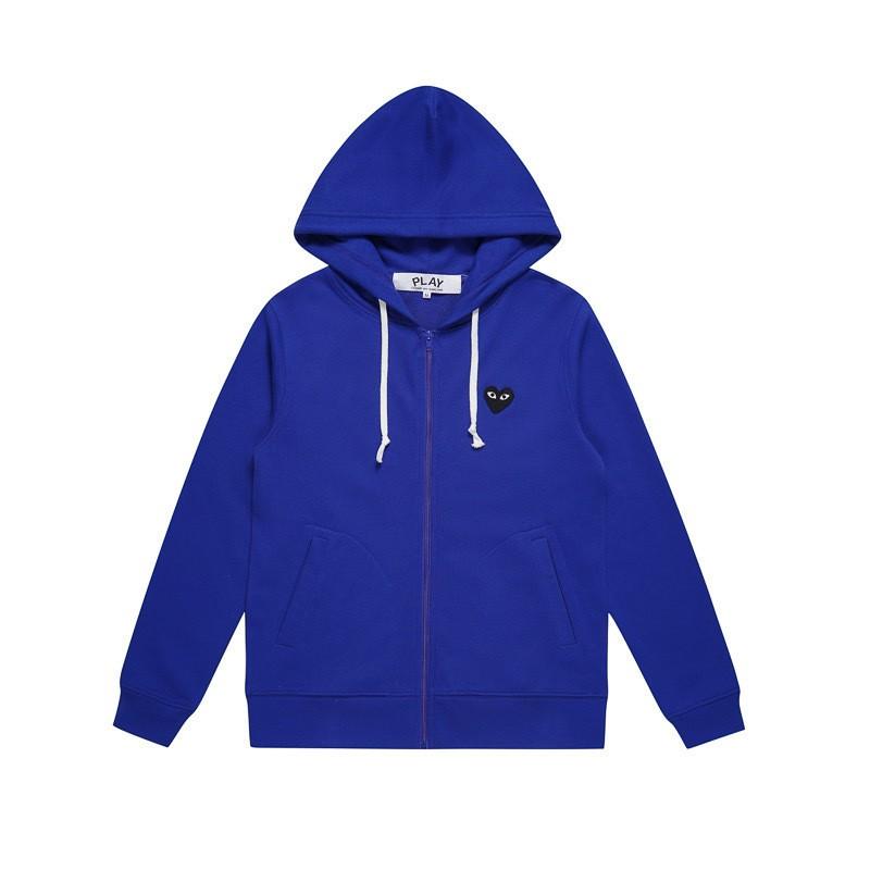 Unisex Hooded Zip-Up Sweatshirt With Heart Embroidery Loose Fit Casual Pullover Winter