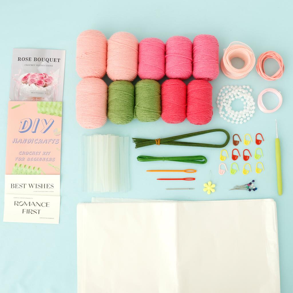 Набор для начинающих вязальщиков «Роза» и «Тюльпан» для имитации вязания. Легко закончить. Яркие цвета. Вязание цветов. Набор для рукоделия «Сделай сам» для праздника, дня рождения.