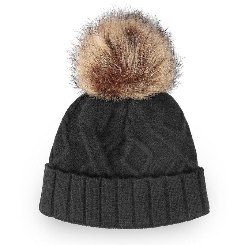Осенне-зимние шапки для женщин Милая шапка из шерсти с помпоном Теплая однотонная шерстяная шапка Корейская версия Женская жаккардовая модная вязаная шапка Универсальная