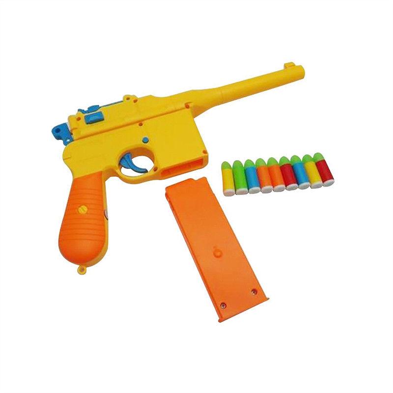 Mauser Pistol Toy Gun 10 Rubber Soft Bullets Mini Foam Dart Gun Blasters Children Kids Cosplay Gifts