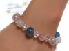 Limited item Love Healing Aquamarine Natural Crystal Rose Quartz Moonstone Natural Stone Power Stone Bracelet Inner Diameter Women M Made in Japan