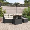 vidaXL 6-Piece Garden Sofa with Cushions Black In Poly Rattan, vidaXL 2-Seater Garden Sofa with Storage & 3358308