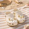 Faux Pearl Shoe Charms 6Pcs/Set Gold-Tone Charms, Summer Ice Cream Shell Starfish Charm for Clogs Women Girls Beach Footwear Decor Accessories