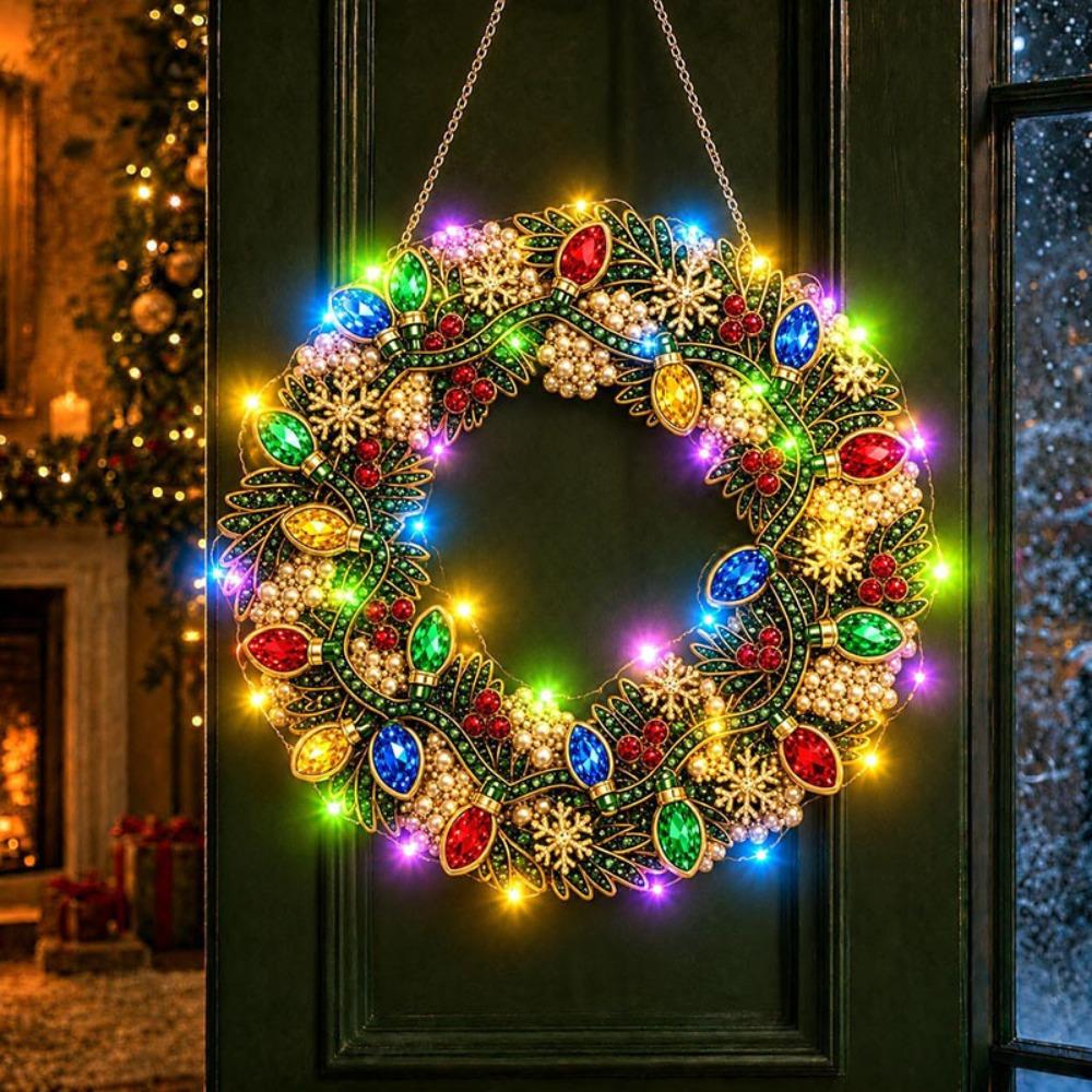 Sparkling Christmas Wreath Pendant Decorative DIY Hanging Kit Christmas Ornaments