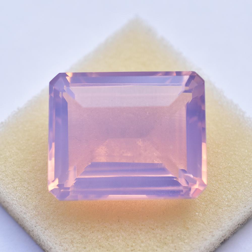 MEXICAN Lab-Created Pink Opal 90Ct RARE Emerald Shape Loose Gemstone