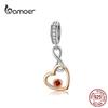 Heart Infinity Love Pendant Charm for European Bracelet & Bangle Rose Gold Color