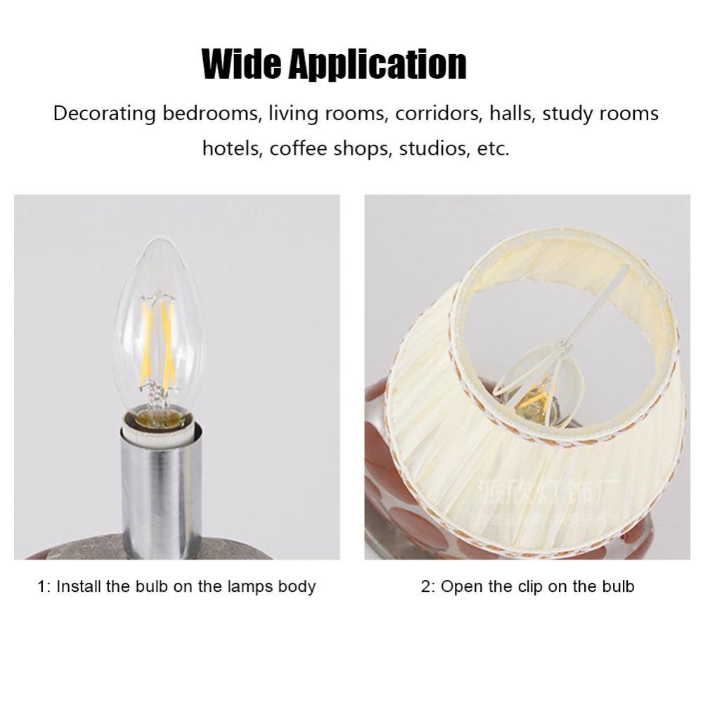 6PCS Cloth Fabric Lampshade Beige Color Pleated Lamp Shades Decorative Small Lamp Shade  Table Lamps