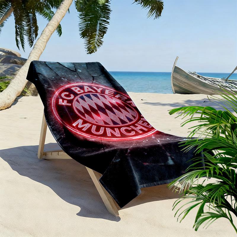FC Bayern Munich: Passion Field beach towel Beach towel for vacation photos Outdoor camping swim Absorbent bath towel seaside printing beach Fashion
