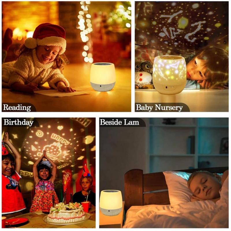 Starry Sky Projector Moon Rotating Night Light Battery Operated USB Charging Projection Lamps Children Brithday Gift