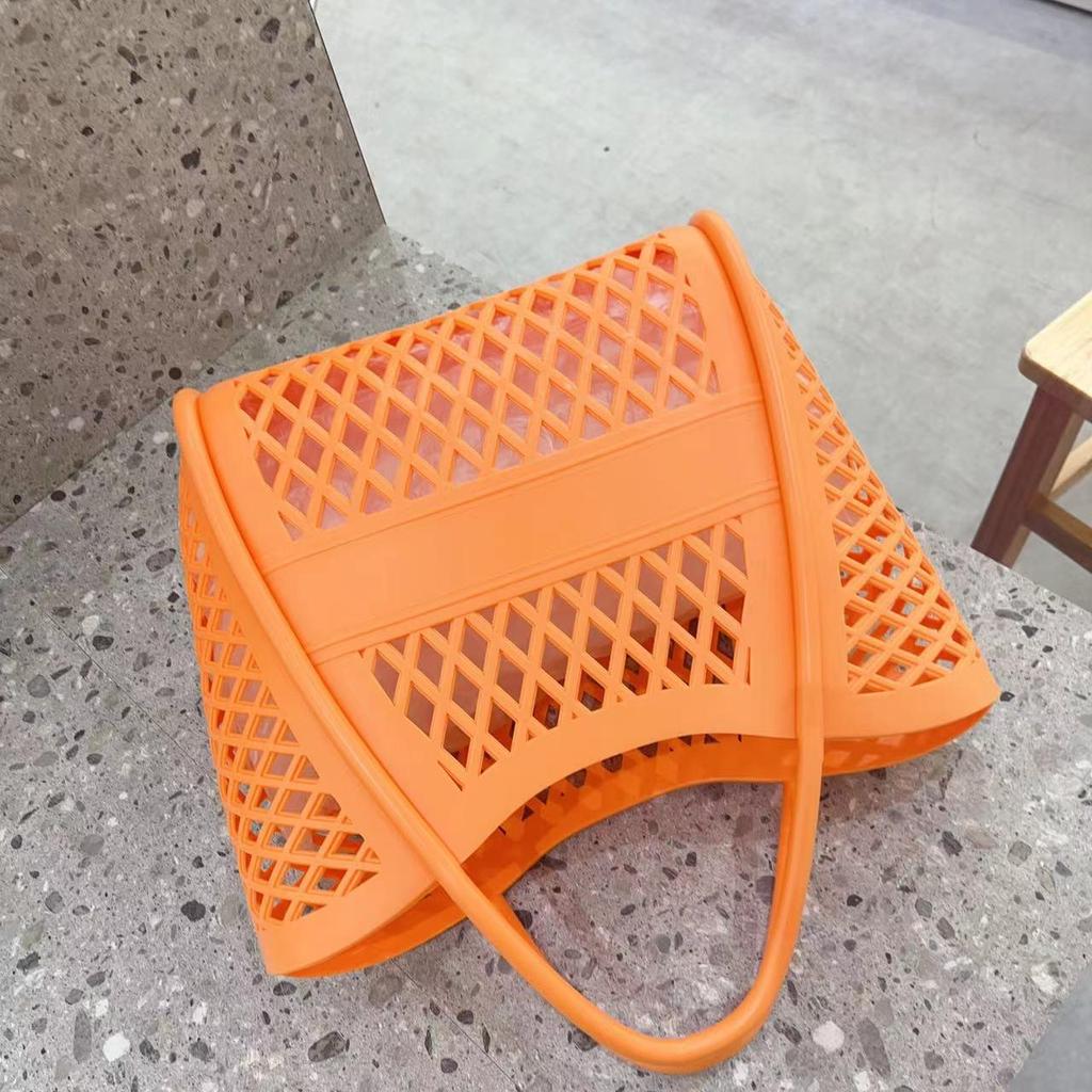 Сумочка из силиконового желе: Полая конструкция, многоцелевое использование: для покупок, пикников, пляжа, ванны и овощей.