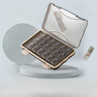 Легкая роскошная таблетница большой емкости на 7 дней, современная простота, инструмент для хранения в домашних условиях, портативная двухъярусная герметичная коробка-дозатор таблеток