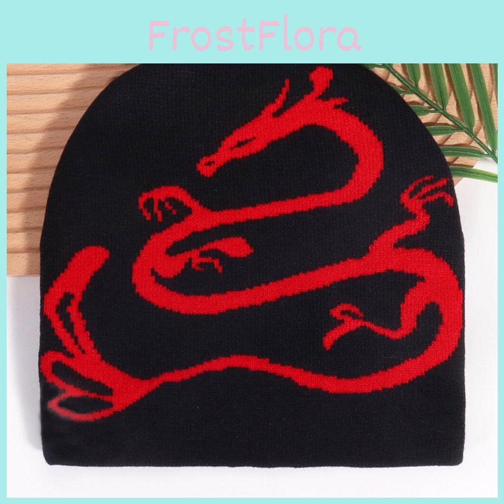 Animal Element Knitted Hat With Dragon Design For Fall Winter Casual Wear