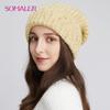 Winter Colorful Knit Hats for Women Wide Cuff Beanie Hat Strips Pattern Outdoor Caps Oversize Ski Hat