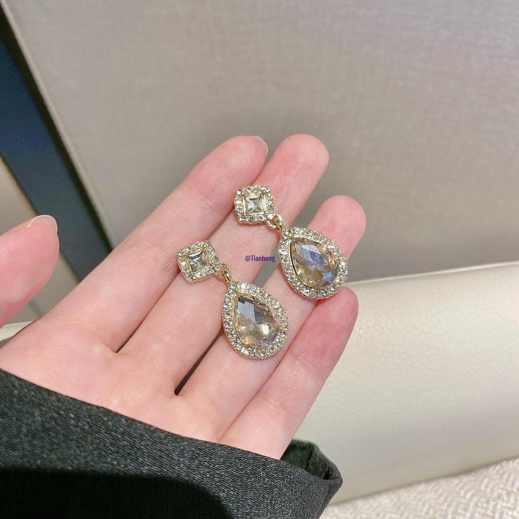 Супер блестящие серьги-капли со стразами: Универсальные корейские подвески с европейским/американским колоритом - Женские серьги-пусеты и клипсы