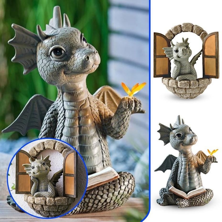 1 Pcs Cute Miniature Dinosaur Resin Model Thinking Statue Outdoor Garden Decor Indoor Home Desktop Pendant Home Decoration Craft