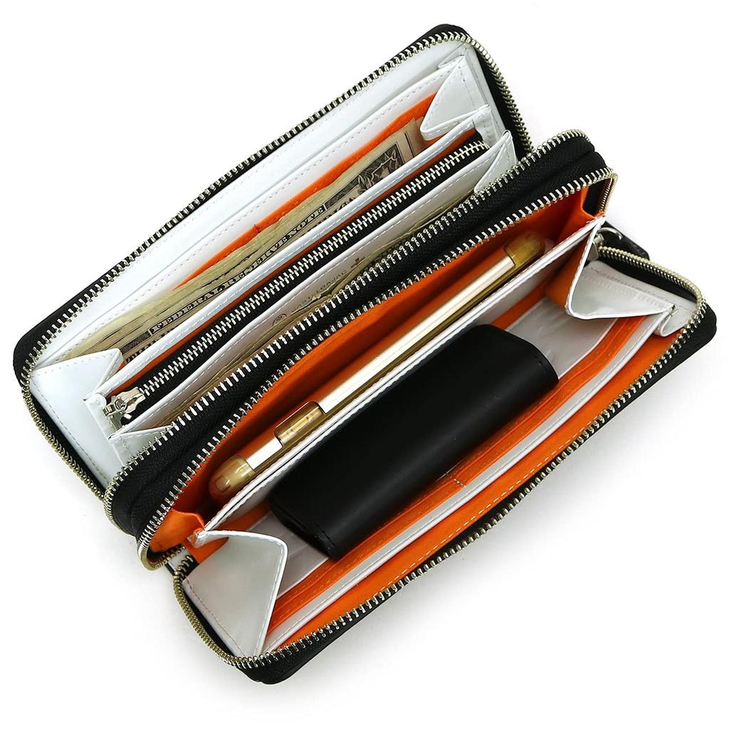 Castelbajac Gypse 023624 Round Zipper Long Wallet with Coin Purse, 2 Rooms, Black