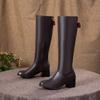 Женские сапоги на высоком каблуке с универсальным темпераментом и толстым каблуком.. Новые осенне-зимние сапоги оверсайз.