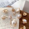 Baroque Ear Stud Ear Clips Non Pierced Clip On Big Round For Women Jewelry Elegant Pearl Earrings Korean Simulated Accessories