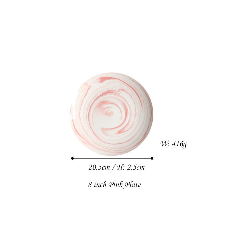 Сервировочная тарелка с современным мраморным дизайном Керамическая обеденная тарелка Фарфоровая столовая посуда Десертные тарелки Тарелка для пасты и стейка Подходит для микроволновой печи