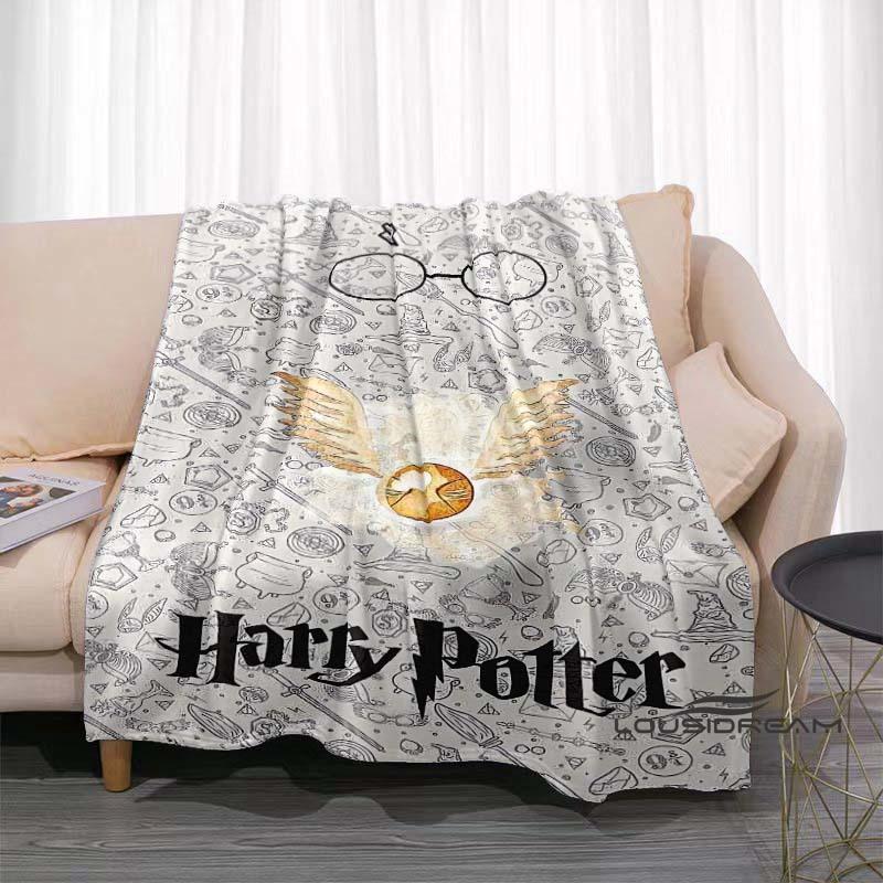 Fantasy Adventure MovieThemed 3D Printed Blanket Harry Potter Warm Cozy Flannel Throw Suitable for Bedrooms Sofas Beds
