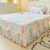 Подзор для кровати с принтом и наволочкой Покрывало для кровати размера «queen size» с оборками Защитный чехол для матраса Домашнее постельное белье Мягкое покрывало jupe de lit