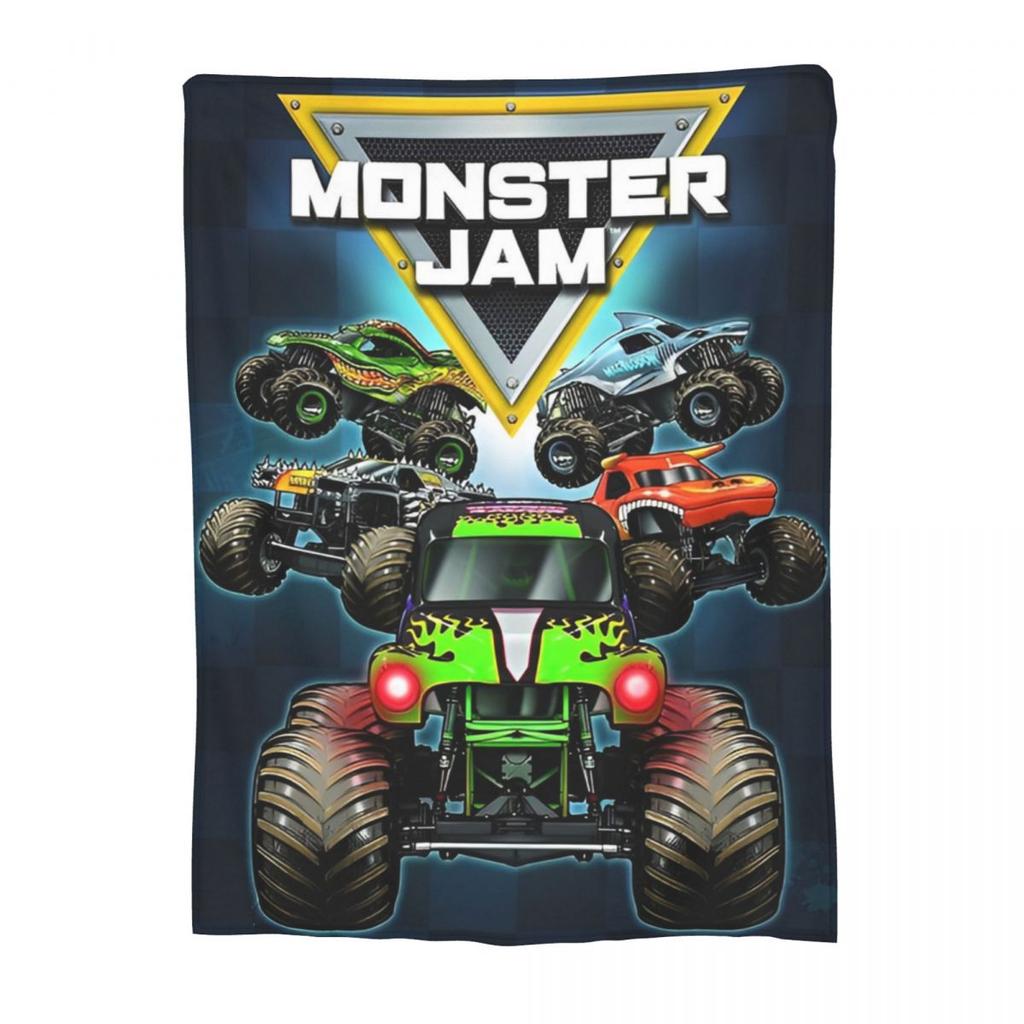 Плед Monster Jam Grave Digger Truck Шерстяной плед Домашний диван Печатный Мягкий Теплый Постельное белье