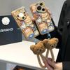 Мультяшный Медведь с Масляным Тостом Применимо для Apple 17Promax Чехол для Мобильного Телефона IP16 Барабан Воздушная Подушка 15 Интернет-звезды 14 Мягкий