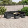 VidaXL Garden Lounge Set with Cushions 9 Pcs, Patio Sofas, Patio Furniture Set, Outdoor Furniture, Black 3271888