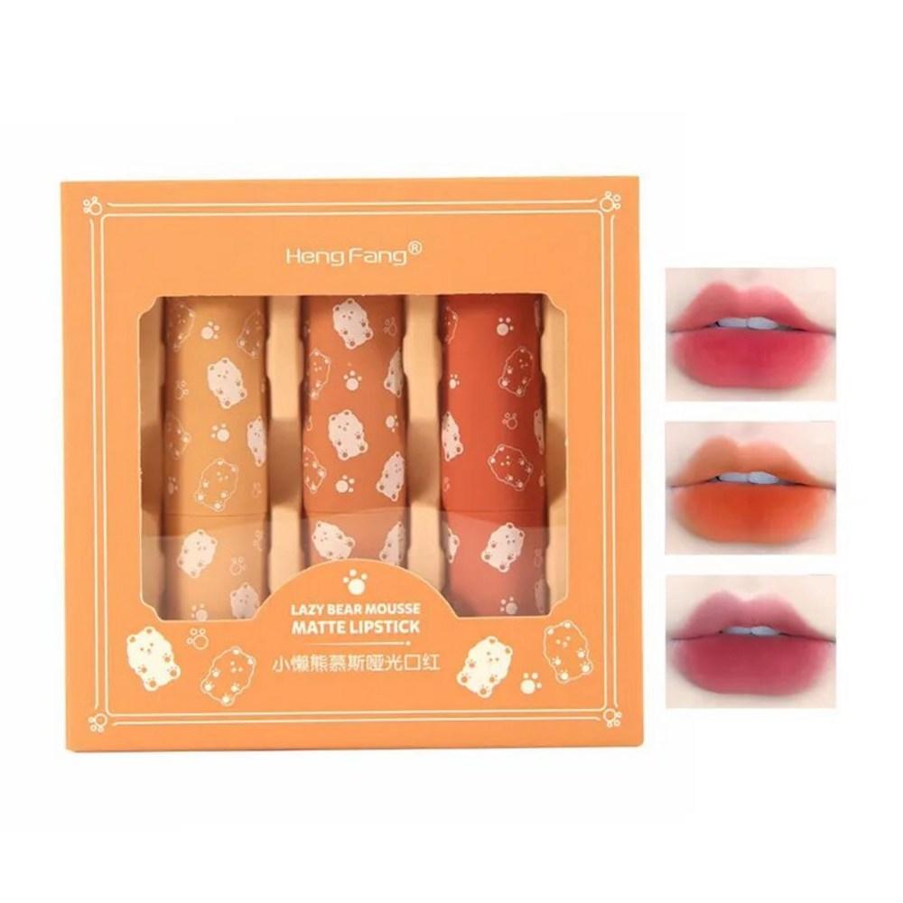 Healer 5/3 Color Lipstick Matte Set Waterproof Long Lasting Makeup Kit Non-Cup Attractive Lips, 01 A1, 1 Piece