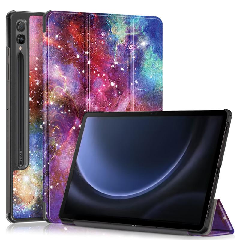 12,4-дюймовый модный чехол из кожи Smart Paint для Galaxy Tab S9 Plus S9 Fe Plus, ультратонкий противоударный защитный чехол